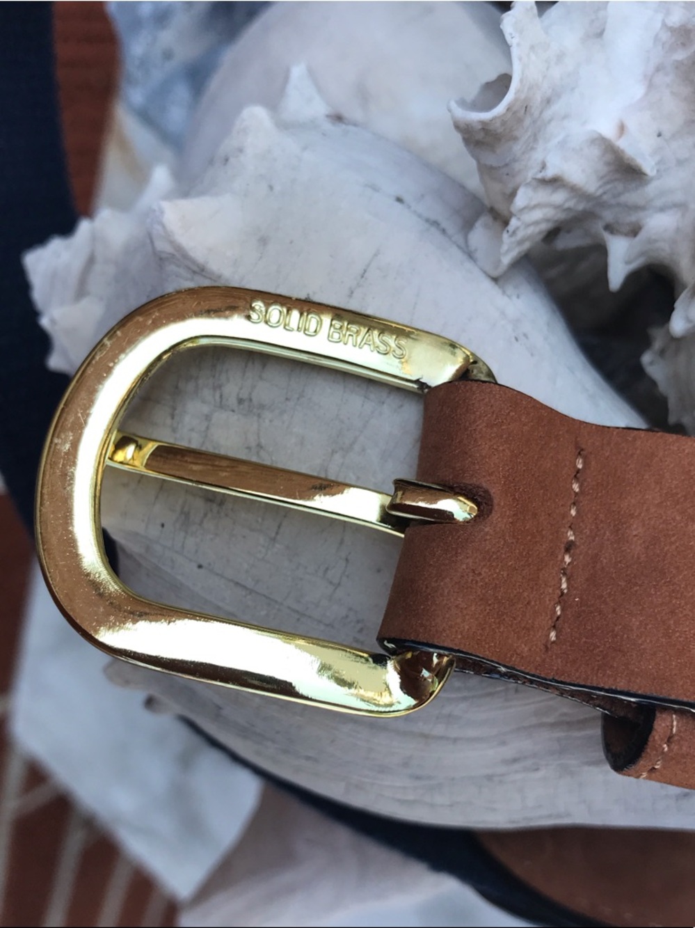 West Marine Tan Leather Belt with Embroidered Sailboats Size 34 - Picture 5 of 13
